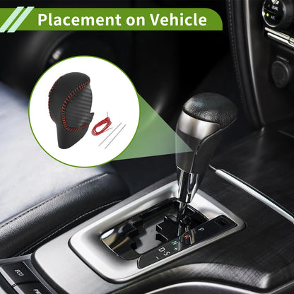Gear Shift Knob Cover for Honda Civic (2022–2024) Black Carbon Fiber Red