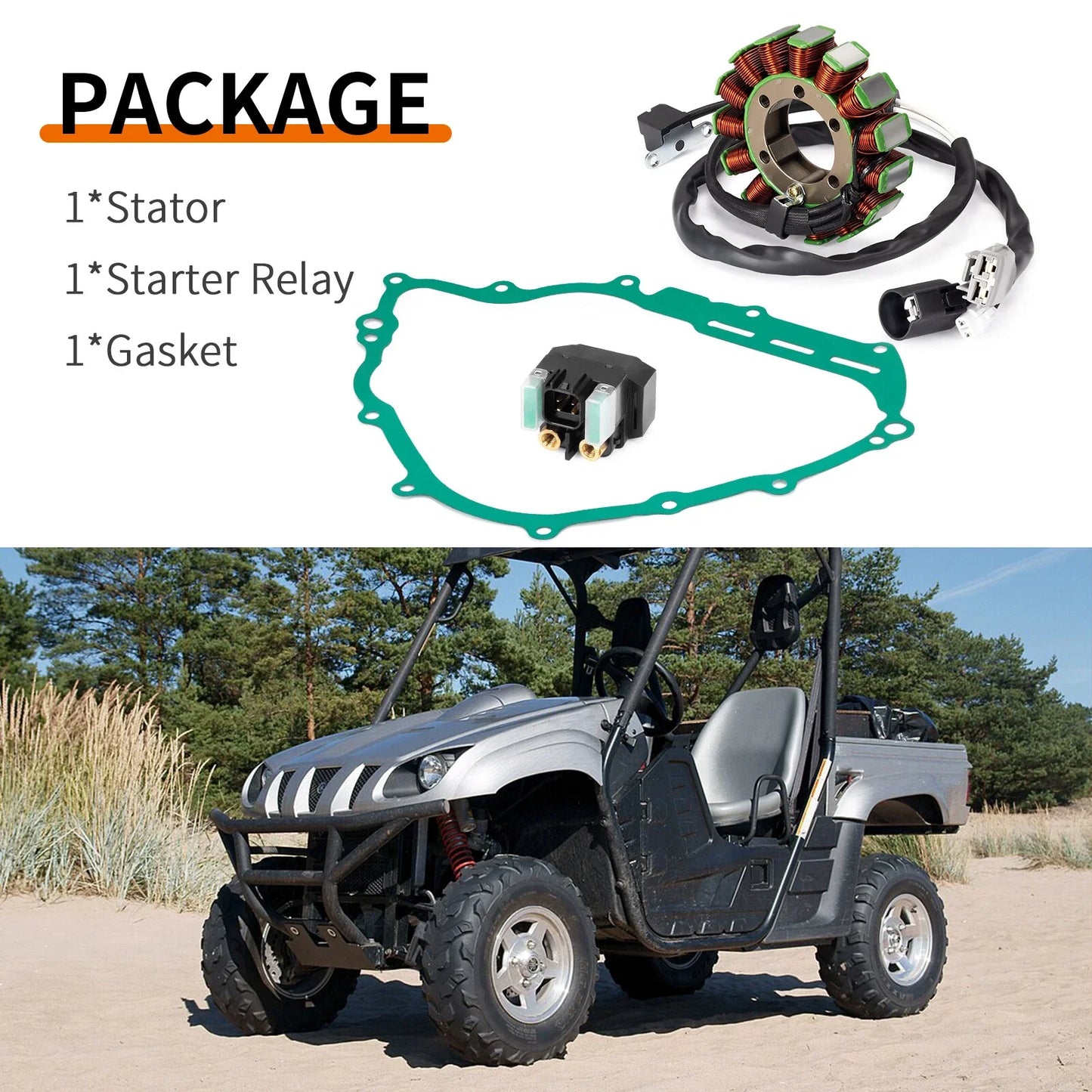 Stator Starter Relay Gasket for Yamaha Rhino 700 YXR700F (2008–2013)