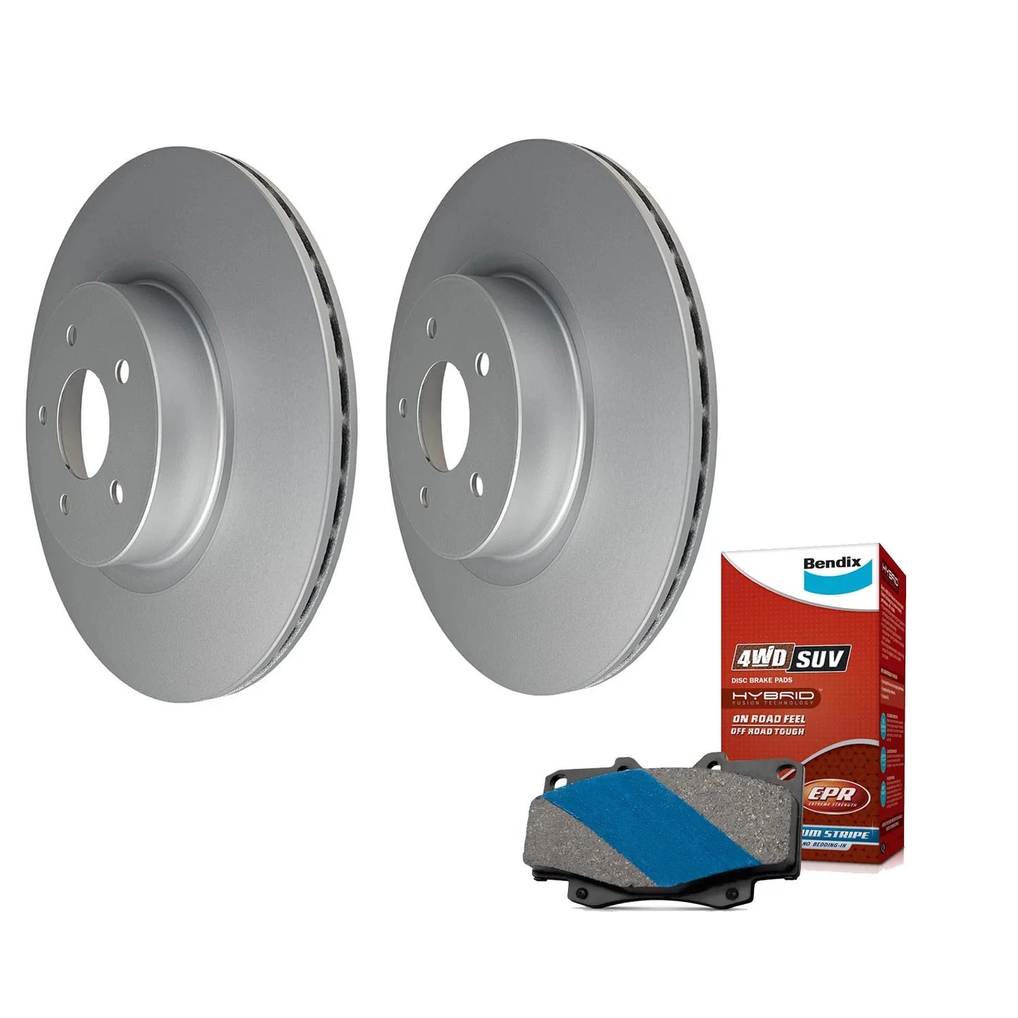 Set of 4 Bendix Rear Brake Pads and Rotors for Mitsubishi Outlander (2003–2013)