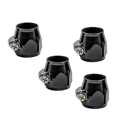 4 x Black Aluminum AN8 Hex Hose Clamps for Universal Connection Fitting