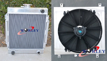 Aluminum Radiator with Shroud and Fan for Nissan Datsun 1200 B110 (1970–1976)
