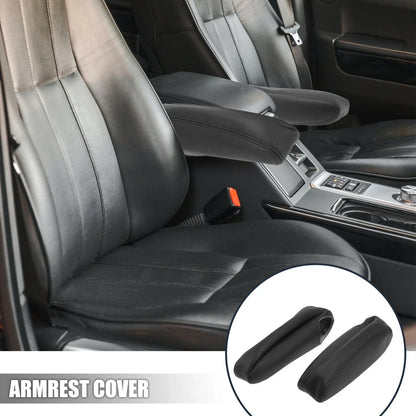 Car Front Seat Armrest Cover 2 x Microfiber Leather Black for Chevy Tahoe (00-06)