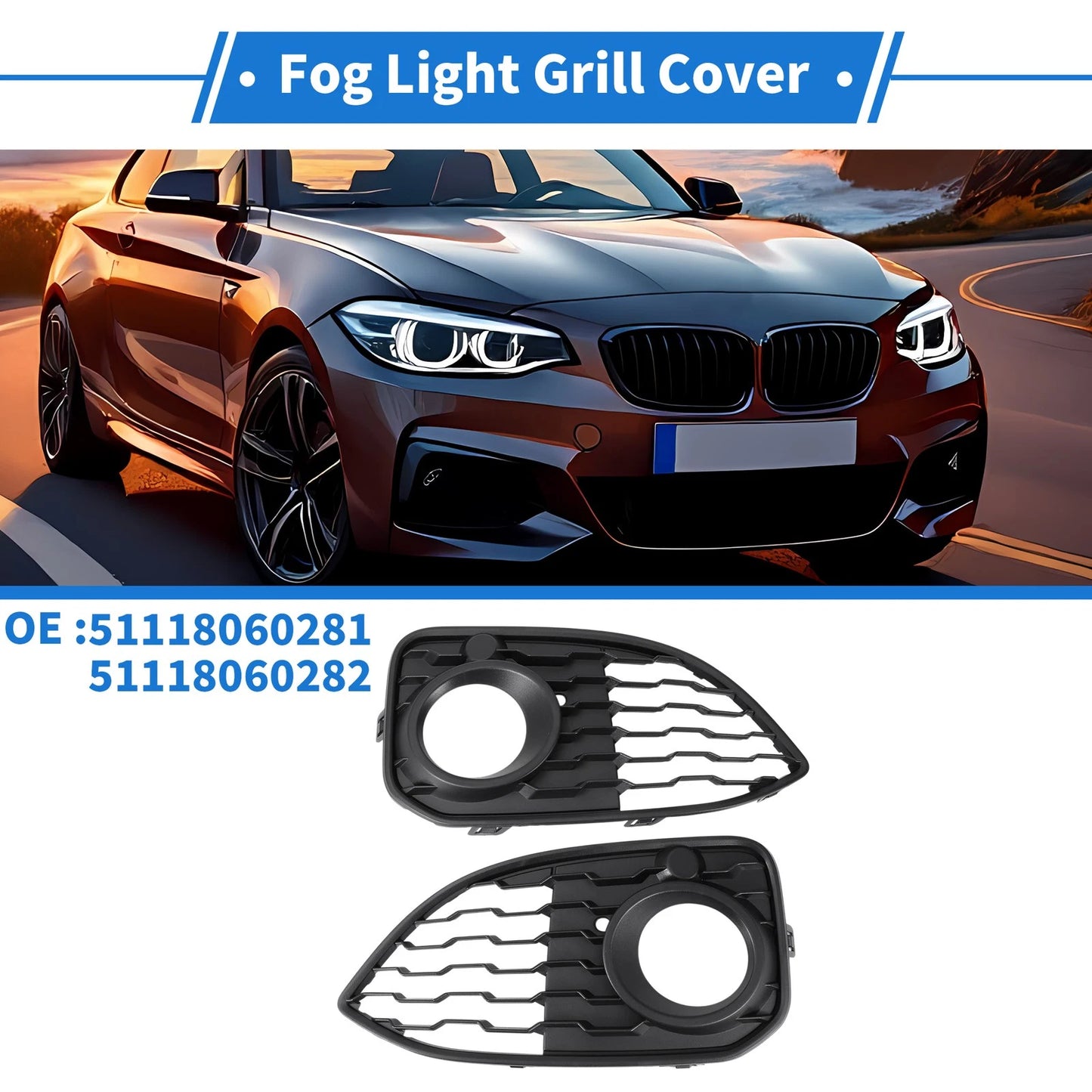 Fog Light Grill for BMW 1 Series F20 (2012–2019) No. 51118060281