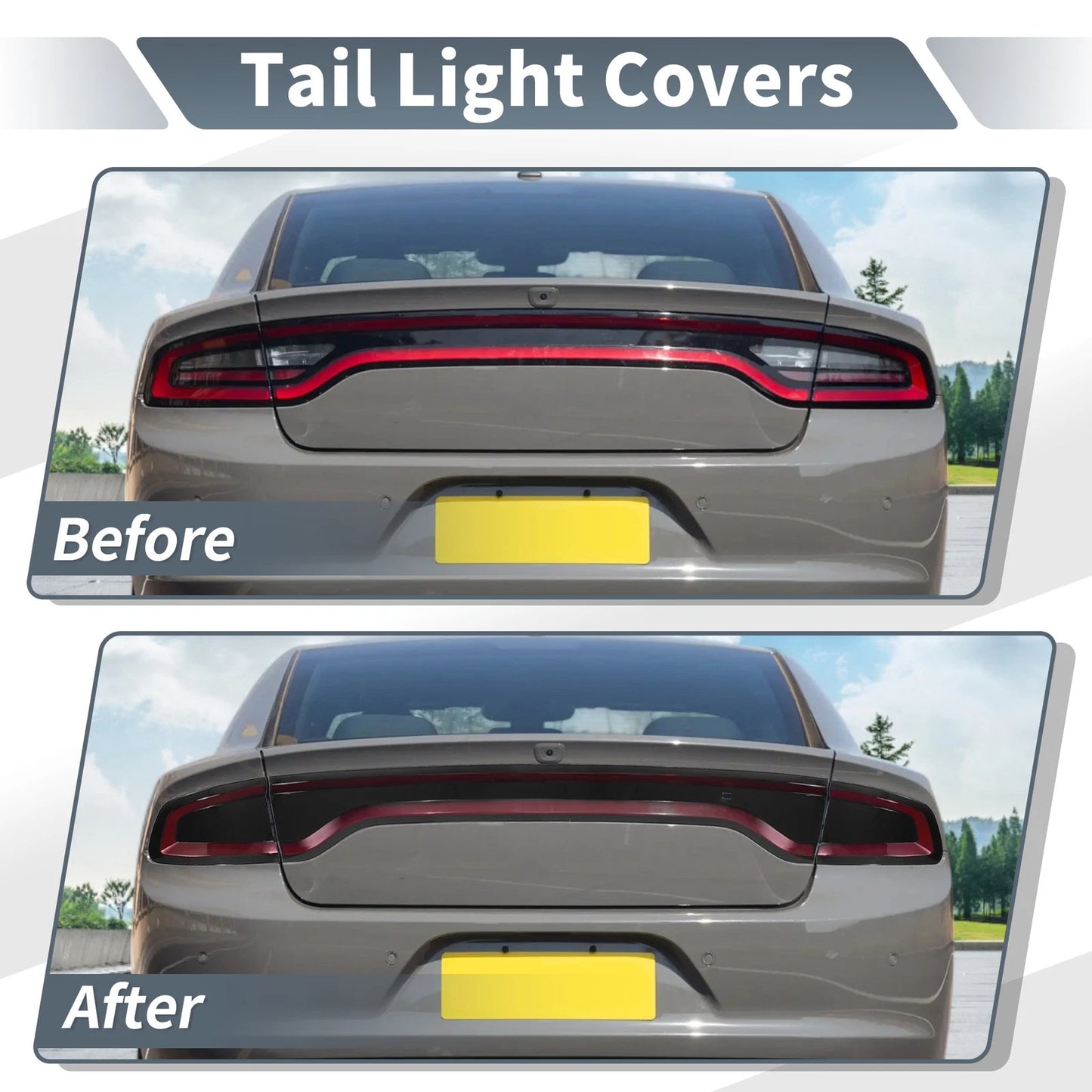 Tail Light Cover for Dodge Charger (2015–2024) ABS Smoked Black