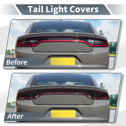 Tail Light Cover for Dodge Charger (2015–2024) ABS Smoked Black