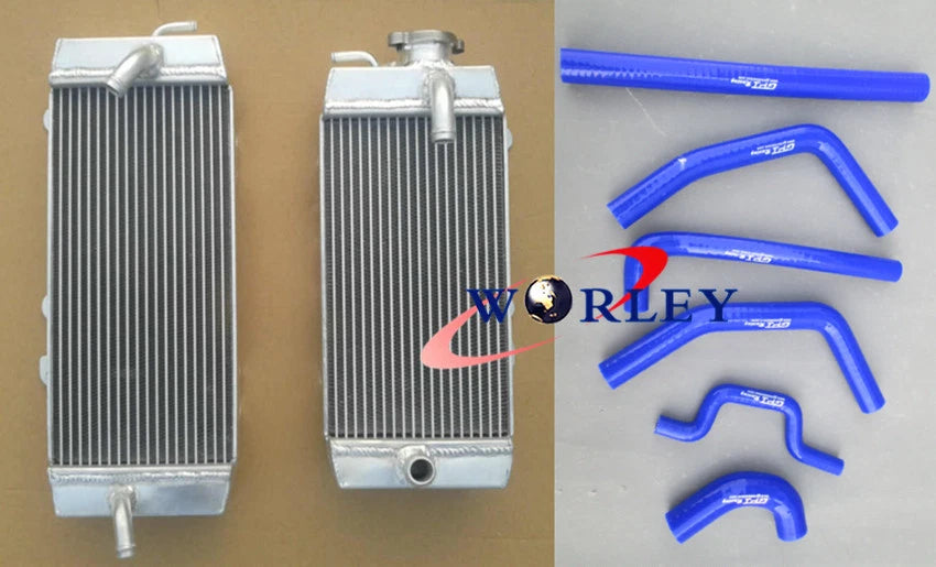 Aluminum Radiator with Green Hose for Kawasaki KXF250 (2009–2011)