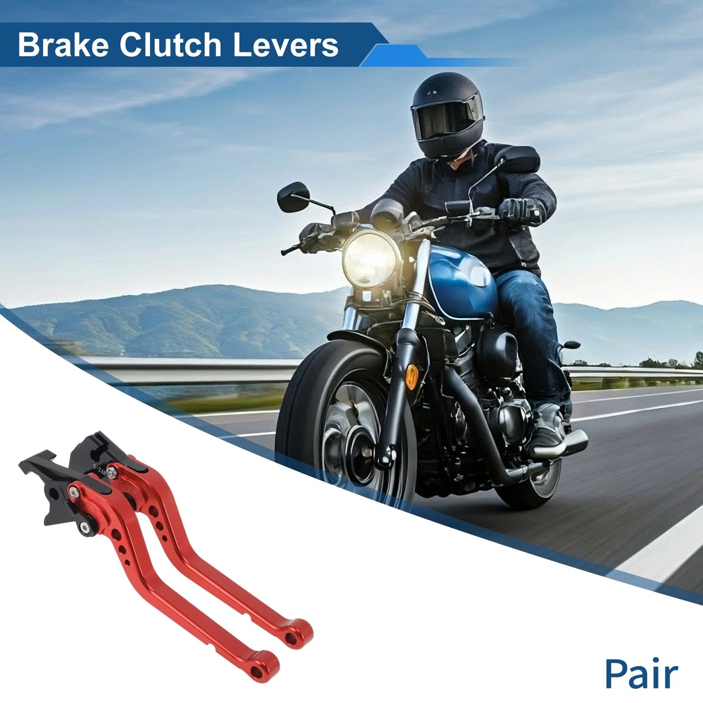 Short Brake Clutch Levers for Suzuki GSXR600 (1997–2003) Red 1 Pair