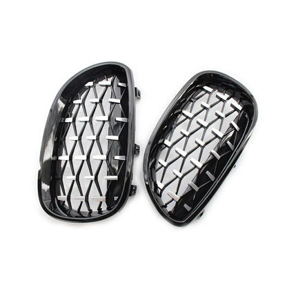 Chrome Black Diamond Front Kidney Grill for BMW E60 E61 (2003-2010)