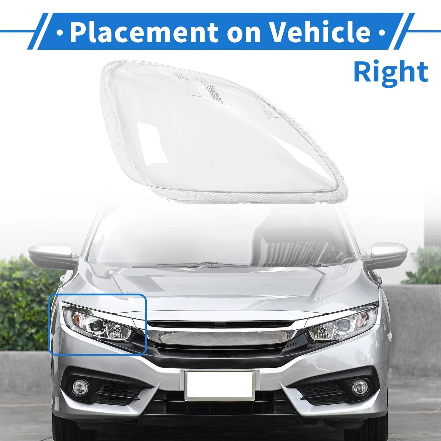 Car Front Right Headlight Lens Cover for Honda CR-V (2005-2006)
