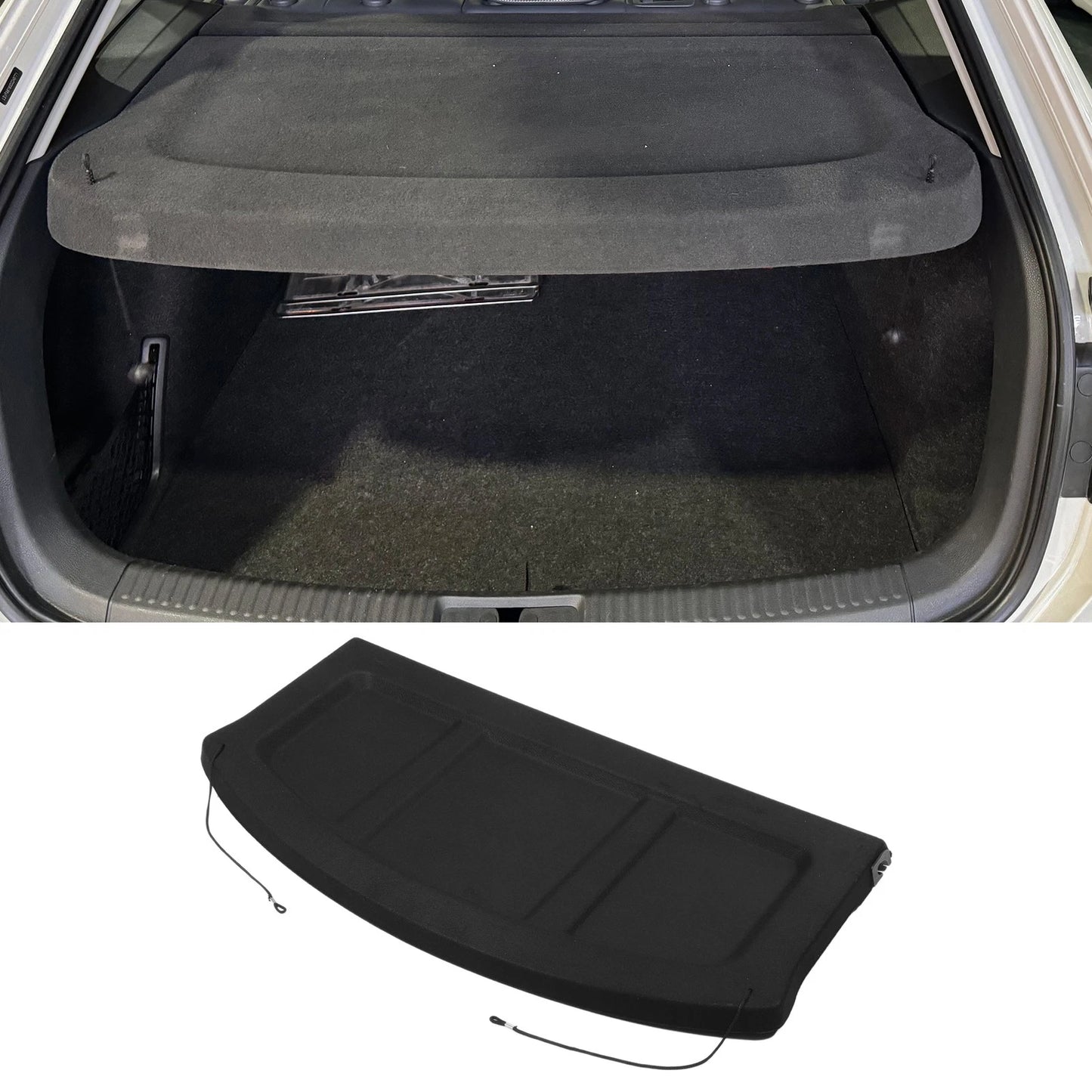 Rear Parcel Shelf Boot Load Cover for Hyundai Kona (2018–2023) Black