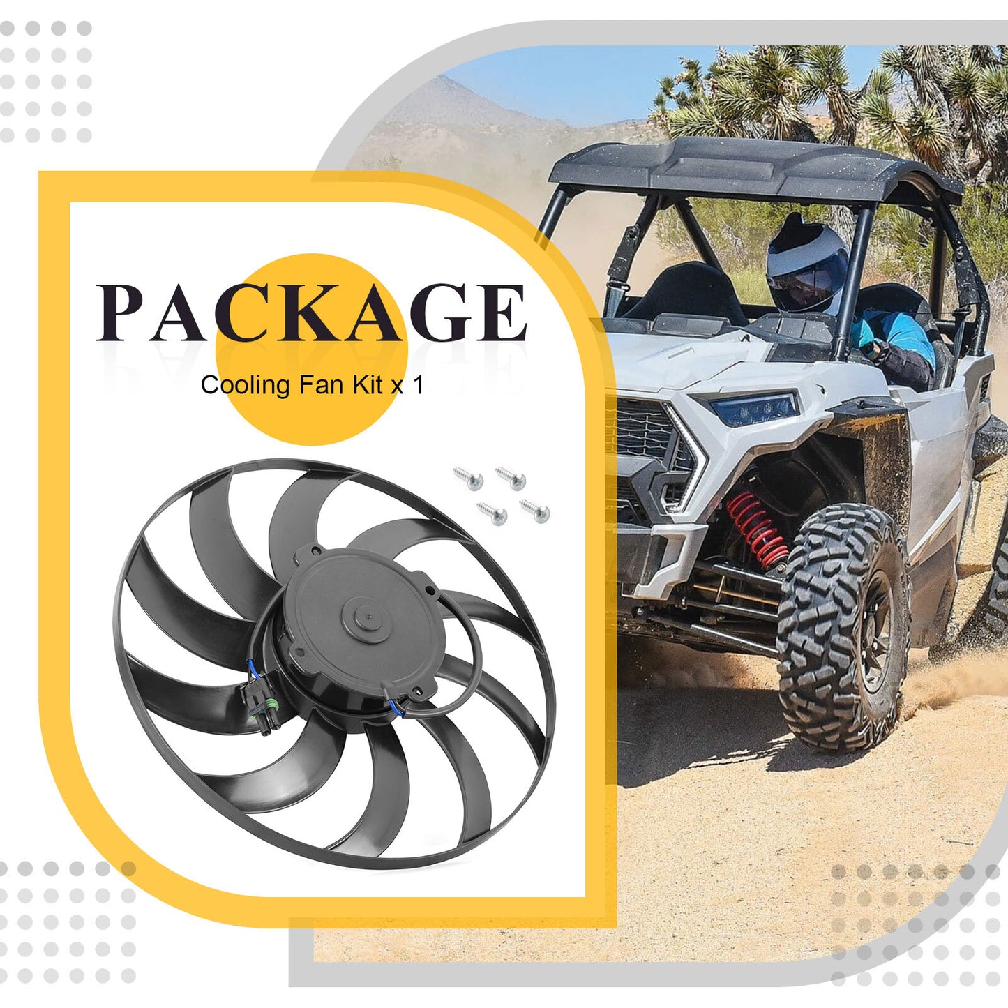 Radiator Cooling Fan Motor for Polaris RZR 900 1000 XP XP4 (2015–2021)