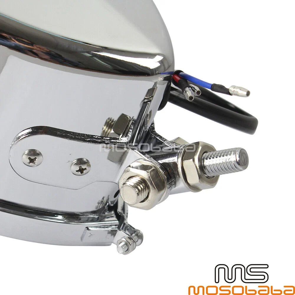 Chrome Triangle Retro Headlight for Harley Chopper Cafe Racer