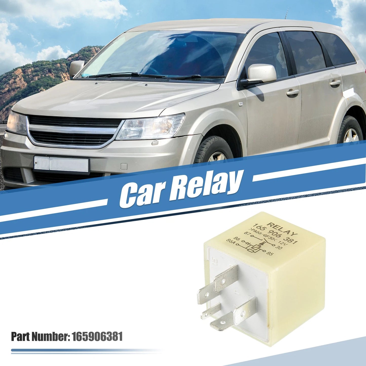 5 Pin Solenoid Relay No.165906381 for Audi A4 (1999–2001) DC 12V 40A