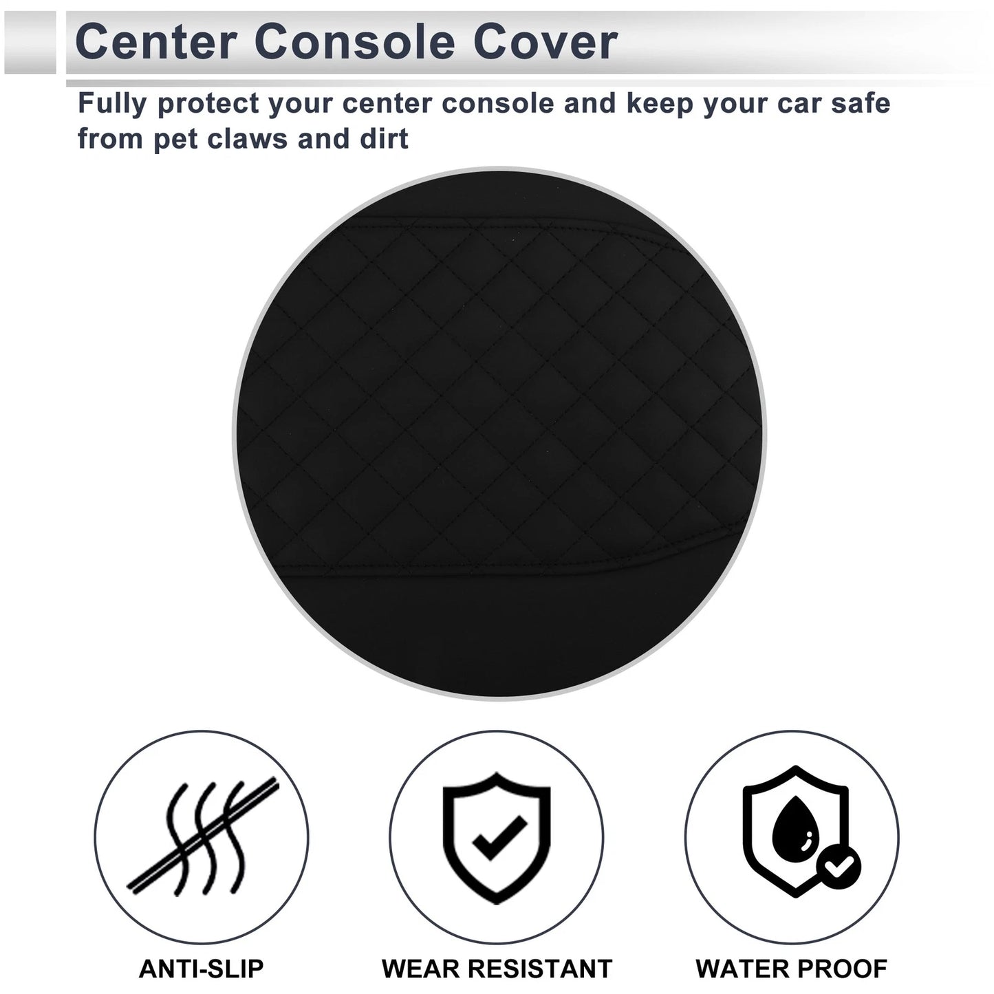 Center Console Cover for Chevrolet Silverado (2019–2025) Black