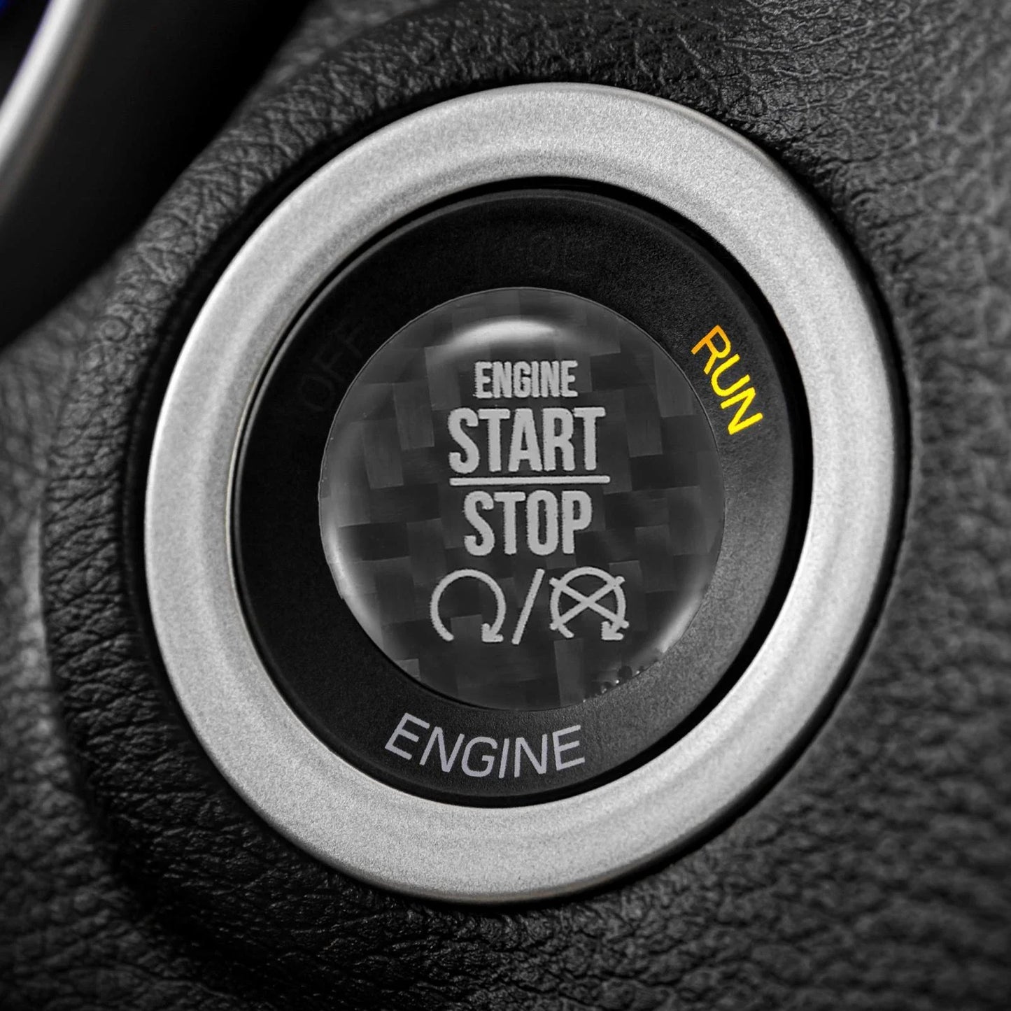 Black Engine Start Stop Button Cover for Dodge Charger Challenger (2015-2021)