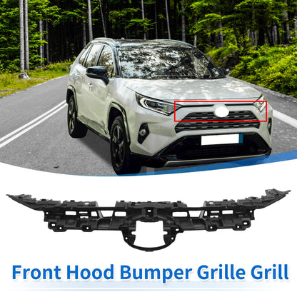 Front Hood Bumper Grille for Toyota RAV4 (2019–2022) - Black Silver Tone