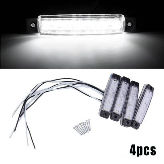 4x Super-Bright Marine Grade 12V Waterproof White 6 LED Lights