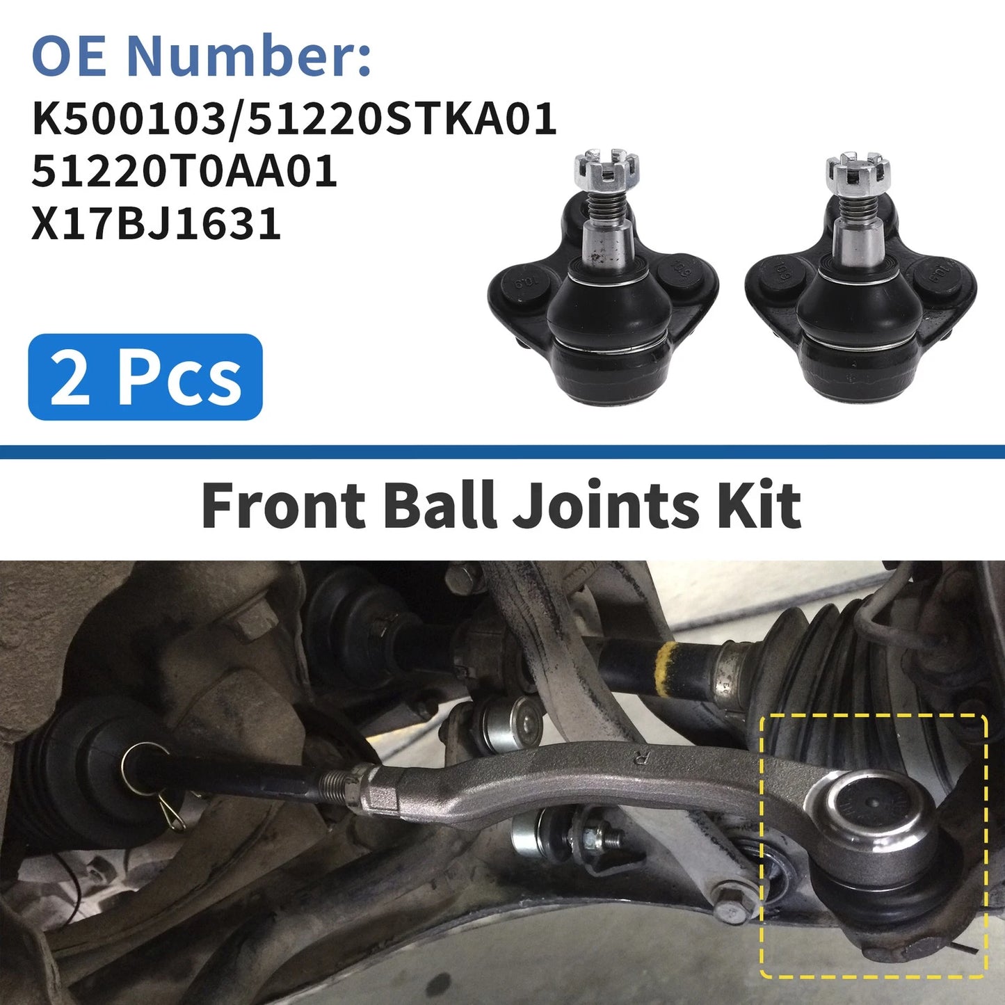 2X Front Lower Ball Joints for Acura RDX (2007–2018) No.K500103/51220STKA01