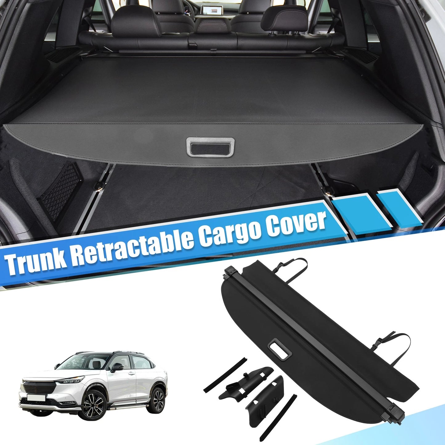 Cargo Cover for Honda HR-V (2015–2022) - Black Rear Trunk Shielding Shade