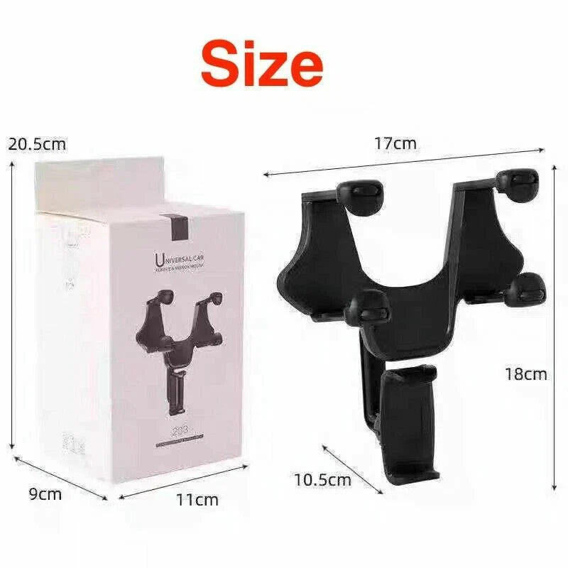 360° Rotation Rear View Mirror Smartphone Holder for Car
