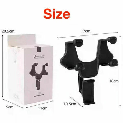 360° Rotation Rear View Mirror Smartphone Holder for Car