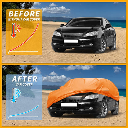 Waterproof Car Cover for Lexus ES  - Orange Cotton with Zipper