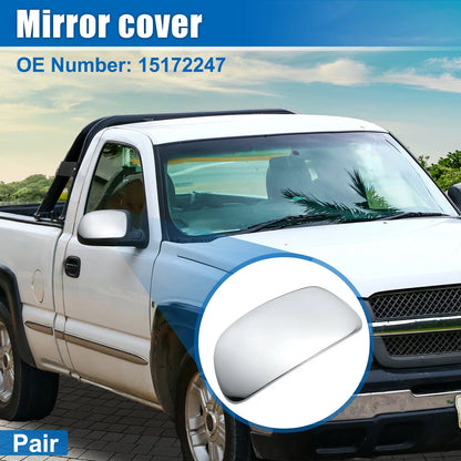 Chrome Plated Mirror Covers for Chevrolet Silverado, GMC Sierra