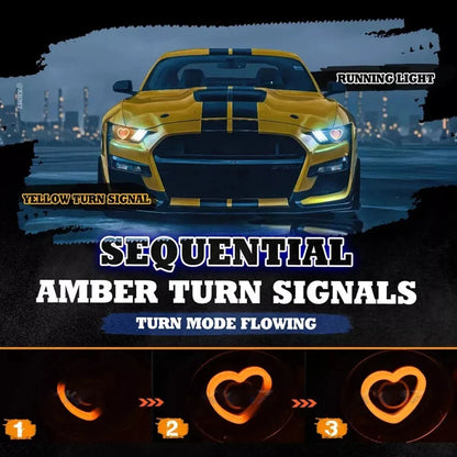2 x Dynamic RGB Turning Signal Light Rings with High Brightness Design