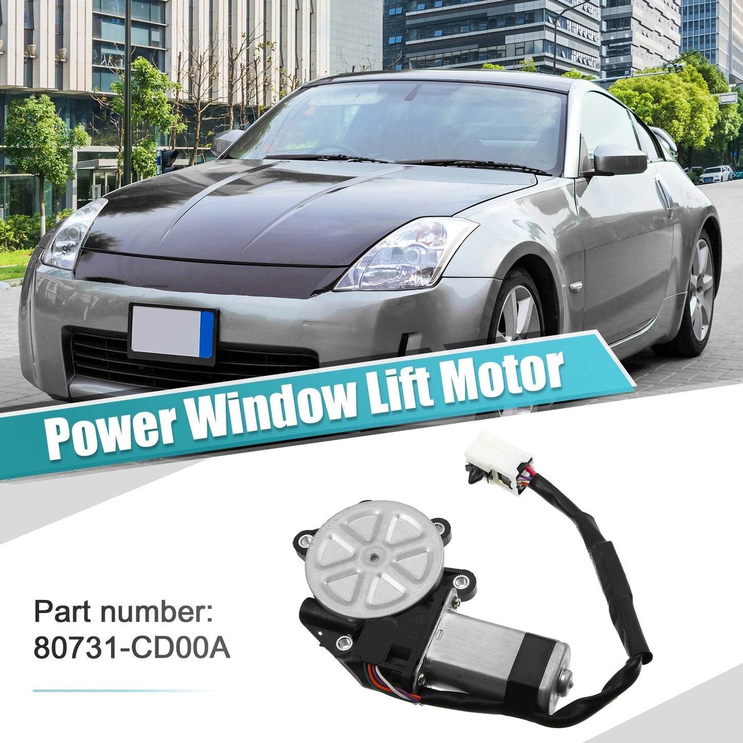 Front Left Power Window Lift Motor for Infiniti G35, Nissan 350Z (2003–2008) 80731-CD00A