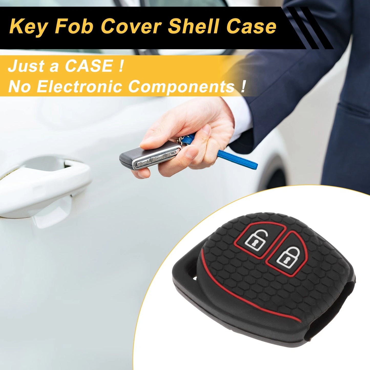 Key Case for Suzuki Alto (2 Buttons) - Black Red Line