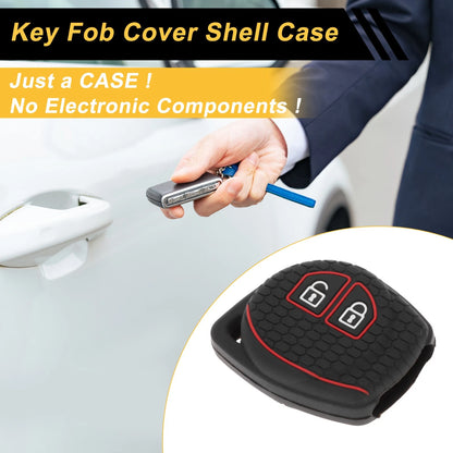 Key Case for Suzuki Alto (2 Buttons) - Black Red Line