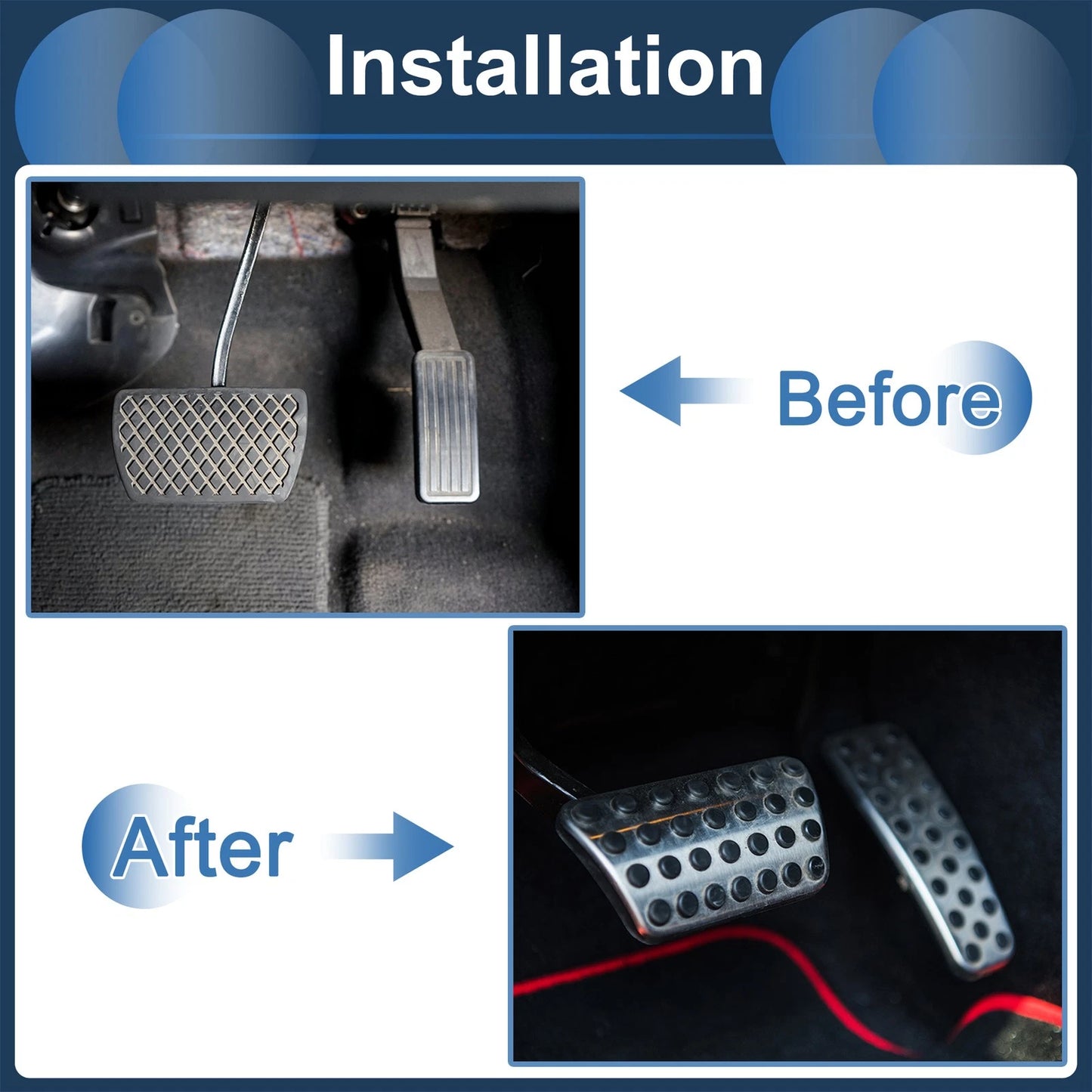 2X Automatic Foot Accelerator Pedal Covers for Ford Edge (2015–2023)