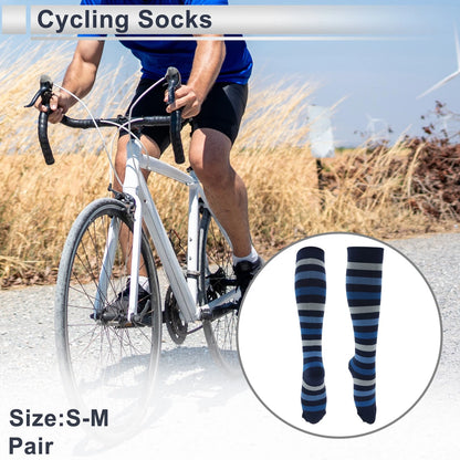 Cycling Socks Anti-friction Size S-M High-cut Blue Gray