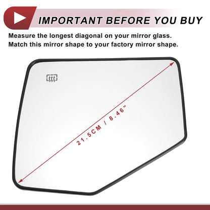 Heated Left Driver Side Mirror Glass for Ford Explorer (2006–2010)