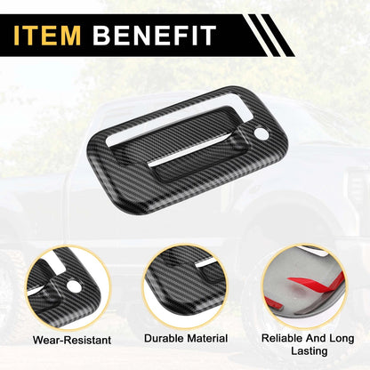 Set of 4 Exterior Door Handle Covers for Ford F-150 (2015–2023) - Black Fiber Pattern