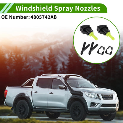 2X Windshield Washer Nozzle with Y Hose Connector for Chrysler Town (2008–2016)