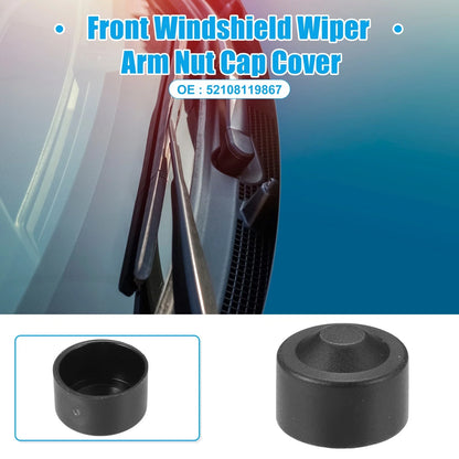 Front Windshield Wiper Arm Nut Cover Cap Black for BMW i3 (2014 - 2021)