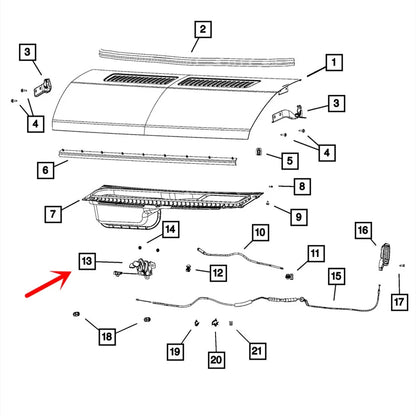 Hood Latch for Ram ProMaster 1500 2500 3500 (2014-2023)