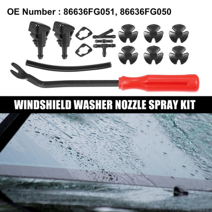 15pcs Front Windshield Washer Nozzle Kit 86636FG050 for Subaru Impreza (2008–2014)