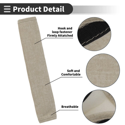 2X Beige Seat Belt Cover Pad Cat Paw Fleece 11.81"