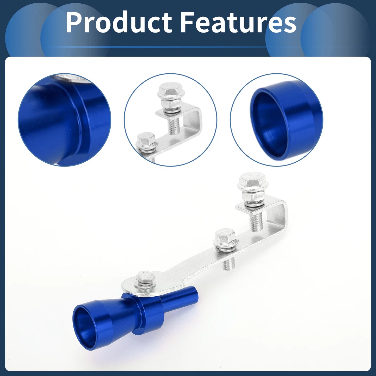 Set of 1 Turbo Sound Exhaust Muffler Pipe Whistle for Universal Fit