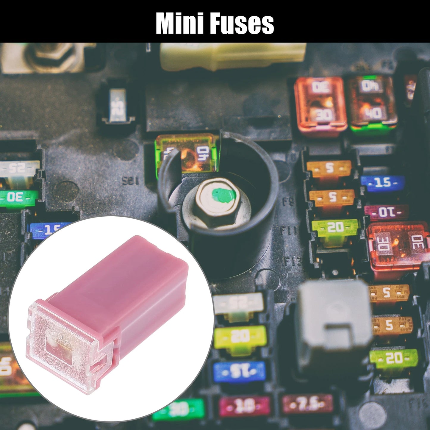 3pcs Mini Block Fuse for Trucks Pickup Cars (32V 30 Amps)