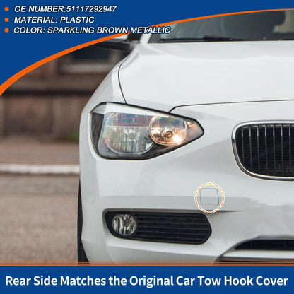 Tow Hook Cover Front Bumper for BMW Sparkling Brown Metallic