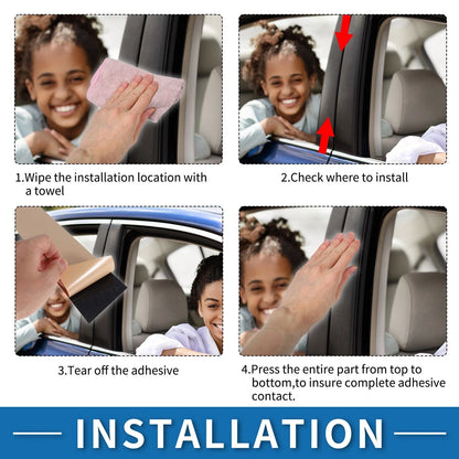 8 Pcs Door Pillar Window Trim for BMW X5 (1999-2006)