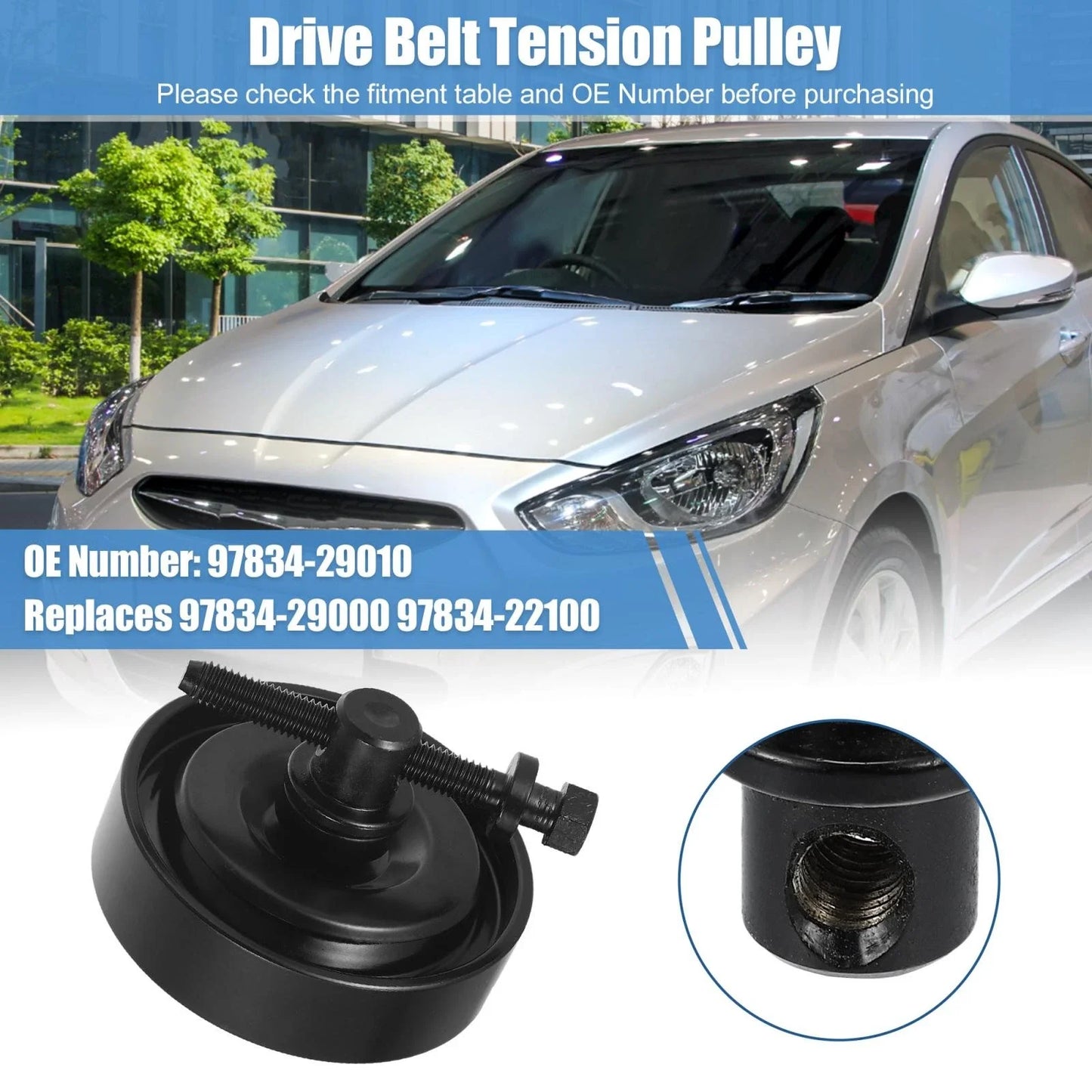 Belt Tensioner for Hyundai Elantra (2011-2016) - Aluminum Black
