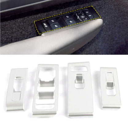 4 x Matte Silver ABS Window Switch Lock Cover Trim for Volvo XC40 (2018-2021)