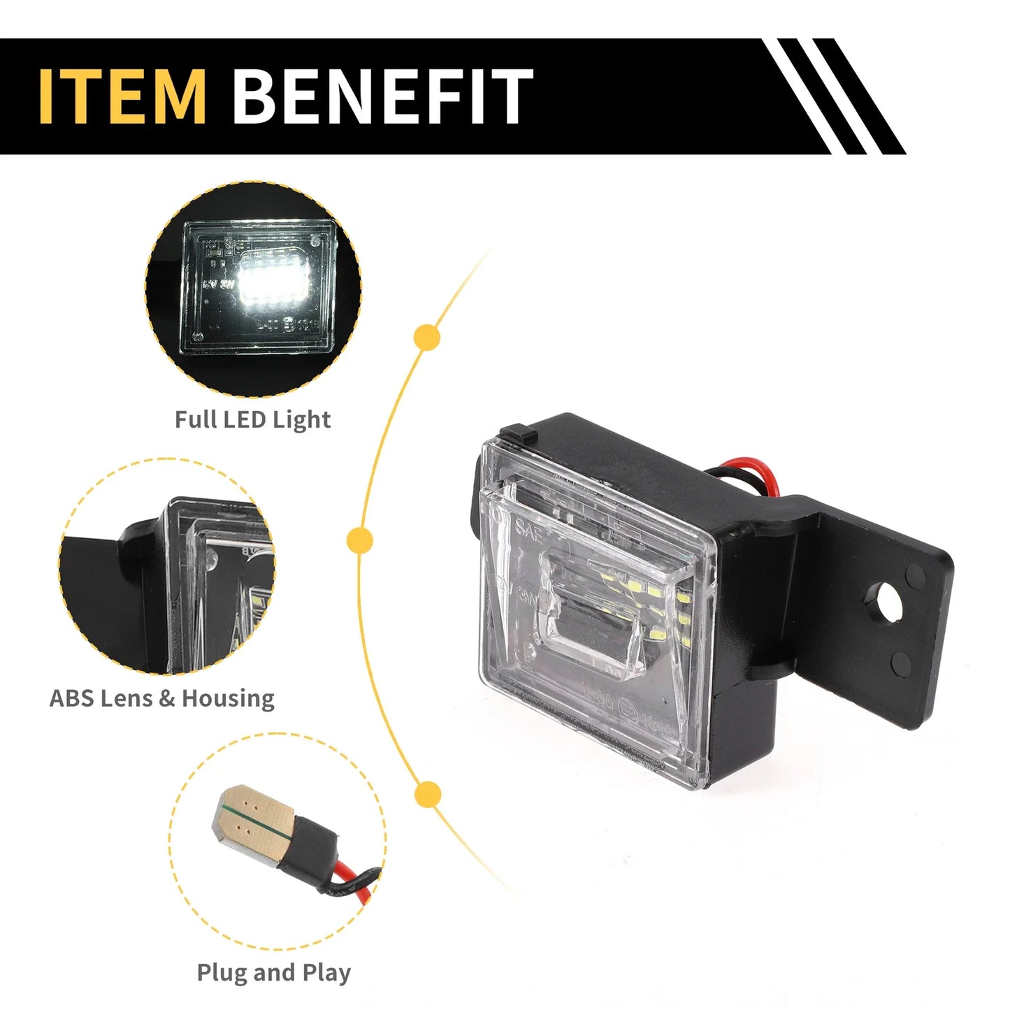 2 x License Plate Light Tag Lamps for Chevrolet Silverado