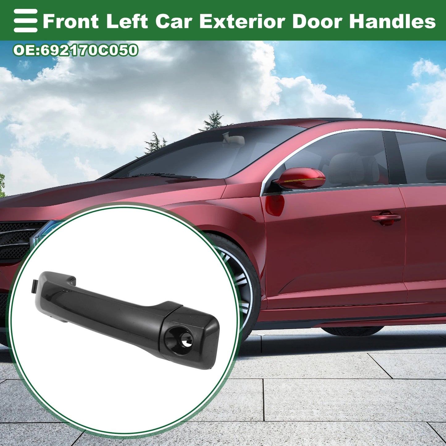 Front Left Door Handle No. 692170C050 for Toyota Sequoia (2001–2022) Gloss Black
