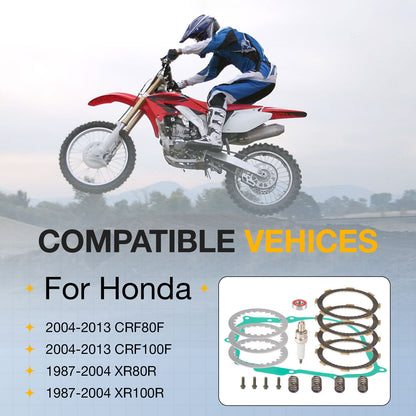 Clutch Friction Plates Gasket Kit for Honda XR80R XR100R (1987–2004)