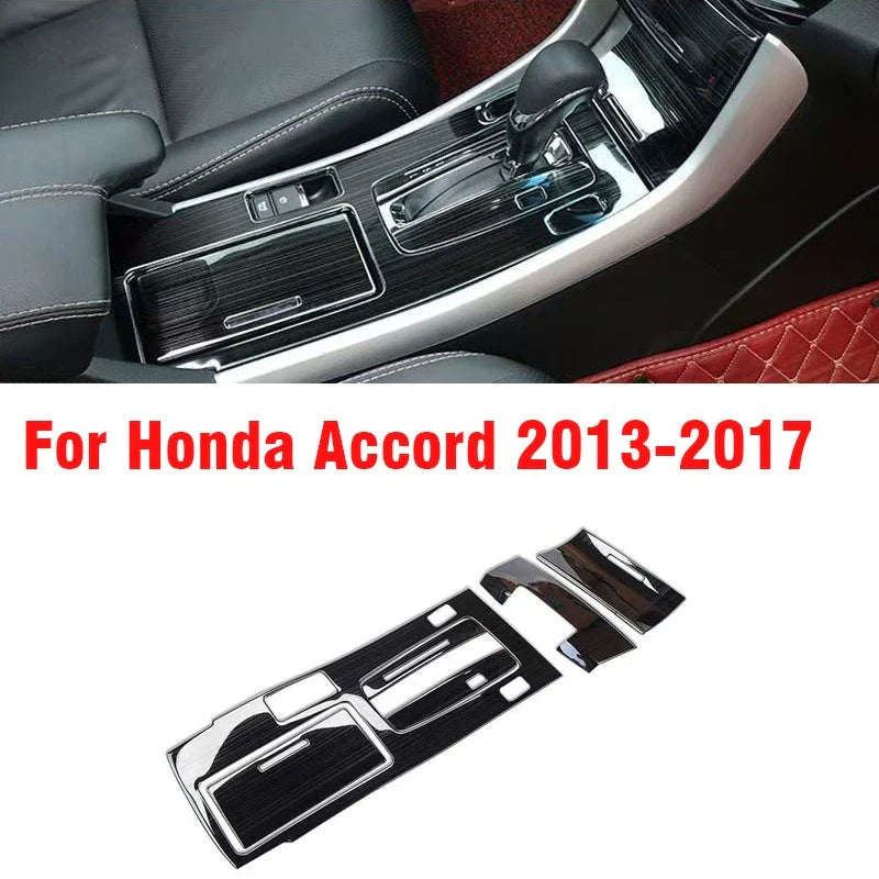 Steel Central Console Gear Shift Panel Trim for Honda Accord (2013–2017)